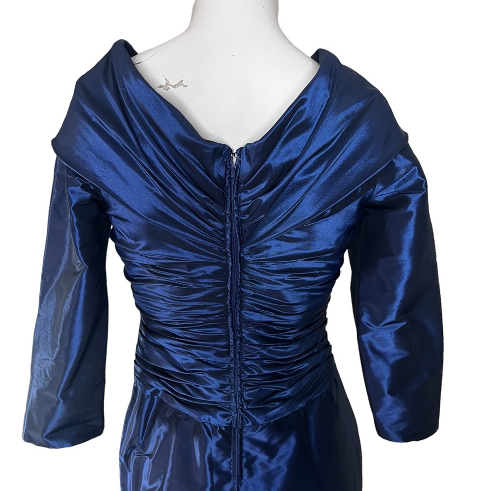 Rickie Freeman TERI JON Royal Blue Off Shoulder Gown 2 - Picture 12 of 14